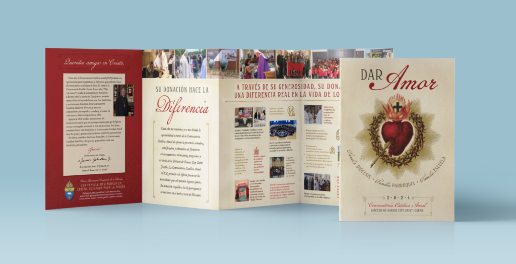 Diocese of Kansas City-St. Joseph 2024 Annual Catholic Appeal Four-Panel Gatefold Brochure, Spanish Language Version